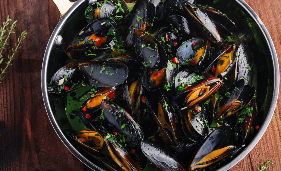 1 kg de moules en litre