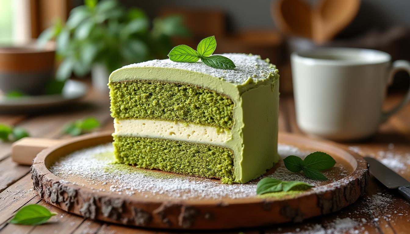 découvrez le plaisir d'un cake au thé matcha et chocolat blanc, une délicieuse fusion de saveurs délicates et envoûtantes. ce gâteau moelleux saura séduire vos papilles et apporter une touche d'originalité à vos pauses gourmandes. à essayer sans hésitation !