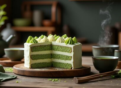 découvrez notre délicieux cake au thé matcha et chocolat blanc, une délicieuse alliance de saveurs qui surprendra vos papilles. parfait pour le goûter ou un moment de douceur, ce dessert allie la richesse du chocolat blanc à la légèreté du matcha. laissez-vous tenter par cette expérience gustative unique!