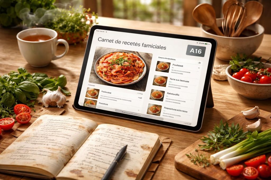 découvrez le carnet familial sur ipad a16, l'outil idéal pour garder et partager vos meilleures recettes en toute simplicité avec vos proches.