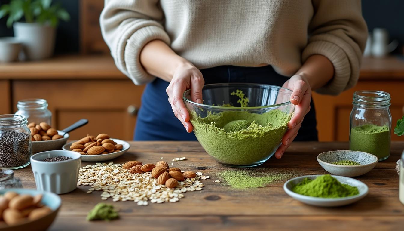découvrez comment préparer rapidement un délicieux granola au matcha inspiré par claire. cette recette simple et savoureuse allie des ingrédients sains et croquants pour un petit-déjeuner énergisant ou un en-cas parfait. suivez nos étapes faciles et savourez ce mélange unique et nourrissant.