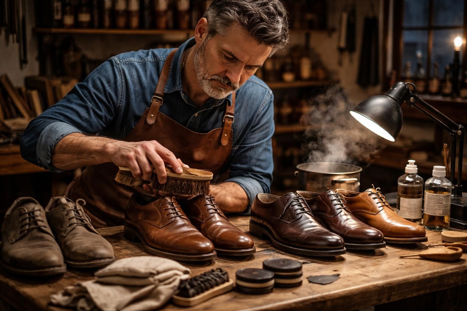 services professionnels de cordonnerie et nettoyage de chaussures pour éliminer efficacement odeurs et saletés, redonnant éclat et fraîcheur à vos chaussures.