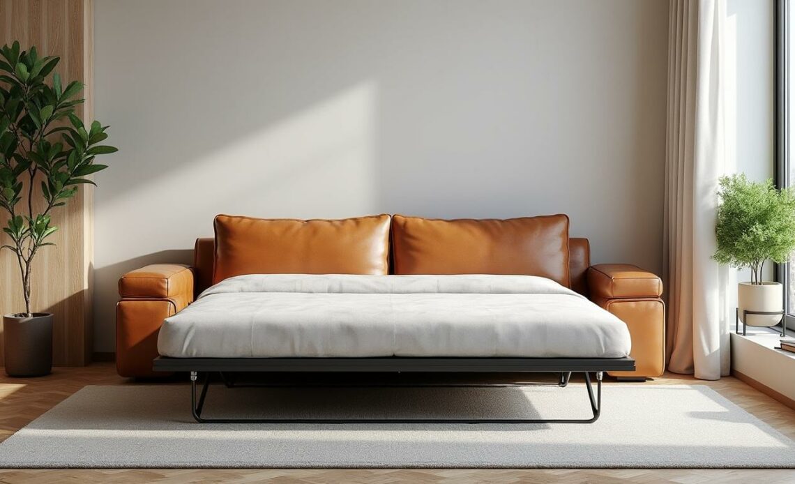 découvrez le canapé convertible en cuir vachette, l'option idéale pour optimiser les petits espaces avec style et confort. pratique, élégant et durable, il transforme votre intérieur en un clin d'œil.