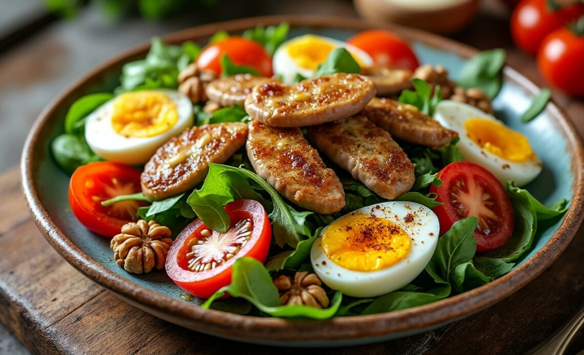 découvrez les bienfaits de la salade périgourdine aux gésiers confits : une recette savoureuse et équilibrée qui apportera authenticité et gourmandise à vos menus.