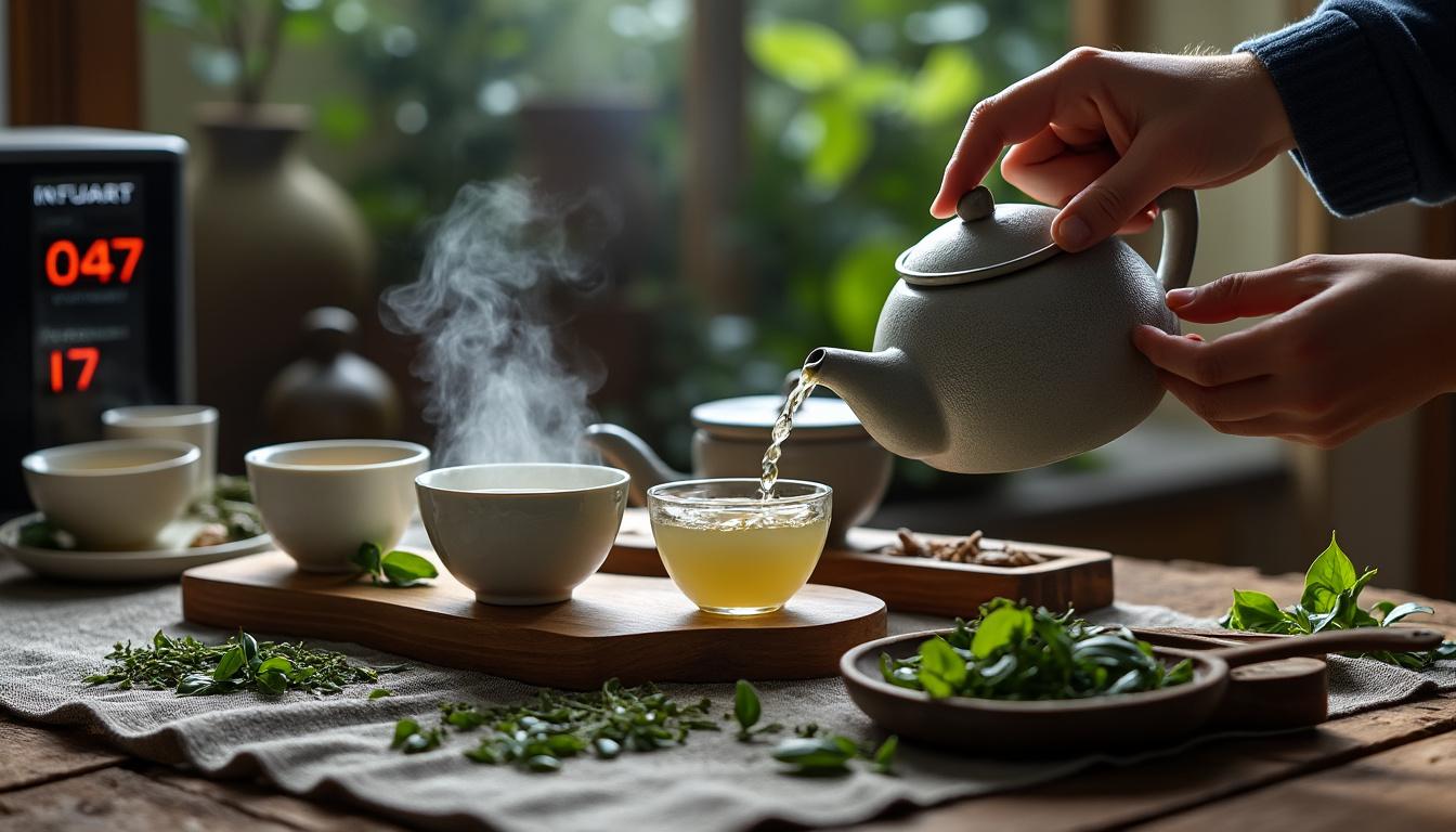 découvrez les meilleures pratiques pour respecter les temps d’infusion du thé vert et révélez toute la richesse de ses arômes. apprenez à préparer votre thé avec précision pour une expérience gustative optimale.