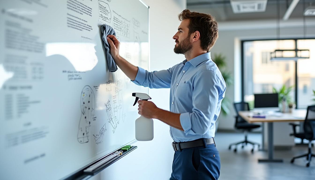 découvrez des astuces efficaces pour nettoyer un tableau blanc taché par des feutres permanents. restaurez la surface de votre tableau facilement grâce à nos conseils pratiques et solutions rapides.