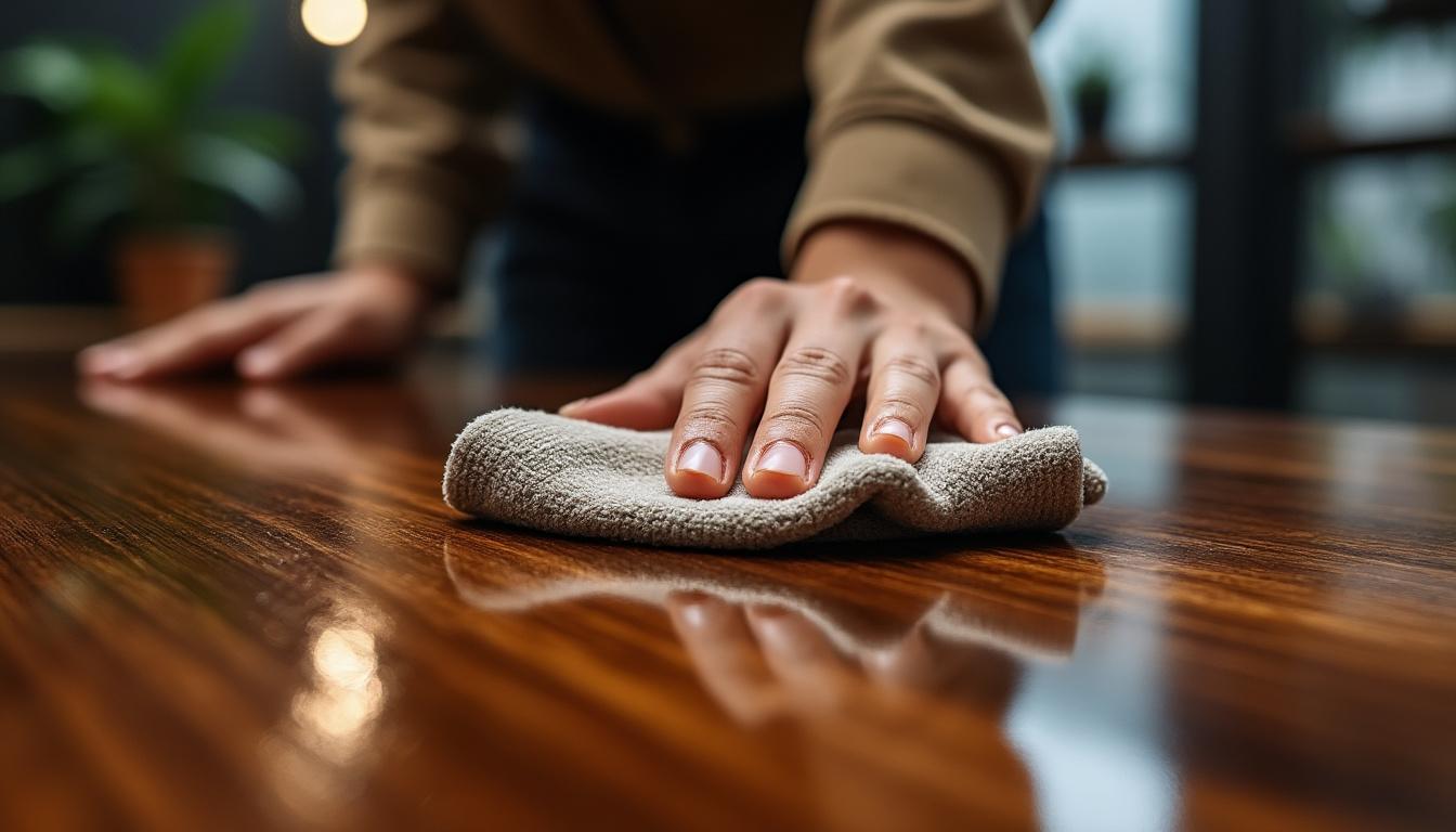 découvrez nos astuces efficaces pour nettoyer une table en bois verni sans laisser de traces et préserver sa brillance d'origine. conseils simples et produits adaptés pour un meuble impeccable !