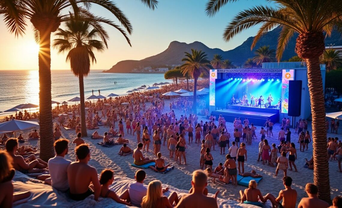 découvrez o beach ibiza, l'incontournable spot à ibiza, espagne, pour des soirées à thème inoubliables, alliant musique, ambiance festive et vues spectaculaires.