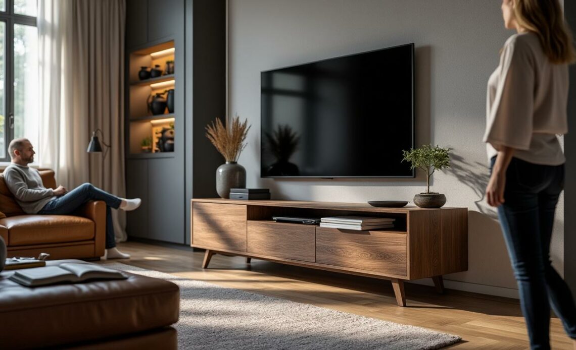 découvrez pourquoi le meuble tv kaorka k16 xs 120cm en noyer s'impose comme un choix judicieux pour allier élégance, robustesse et praticité dans votre salon. optimisez votre espace tout en apportant une touche de modernité et de chaleur à votre intérieur.