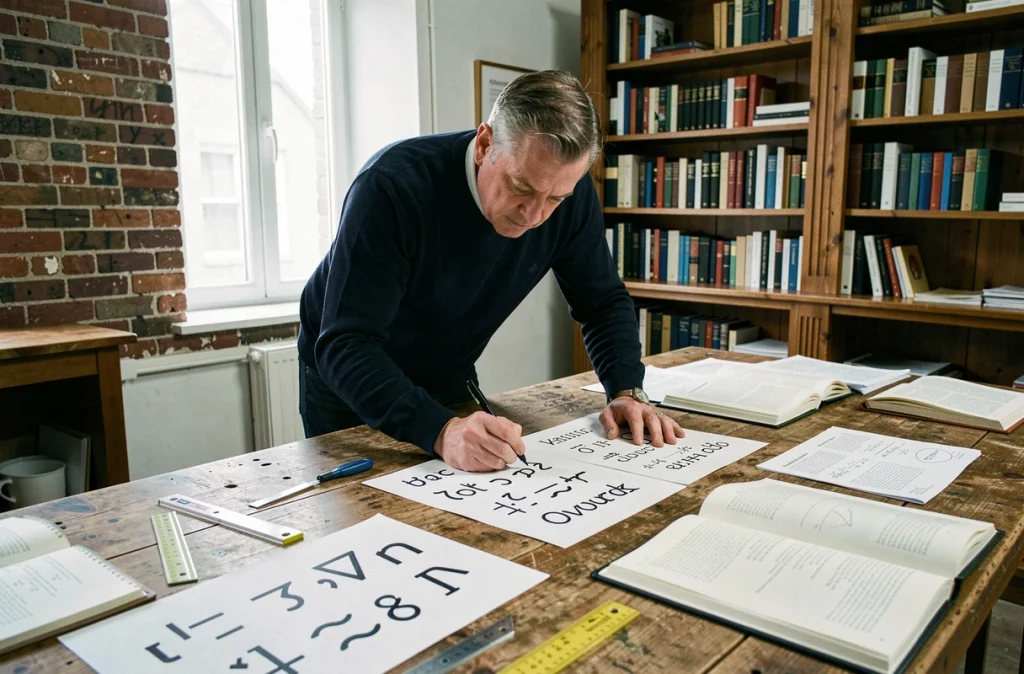 Éditeur consultant des fiches de référence typographiques pour identifier le bon symbole d'approximation dans un studio éditorial