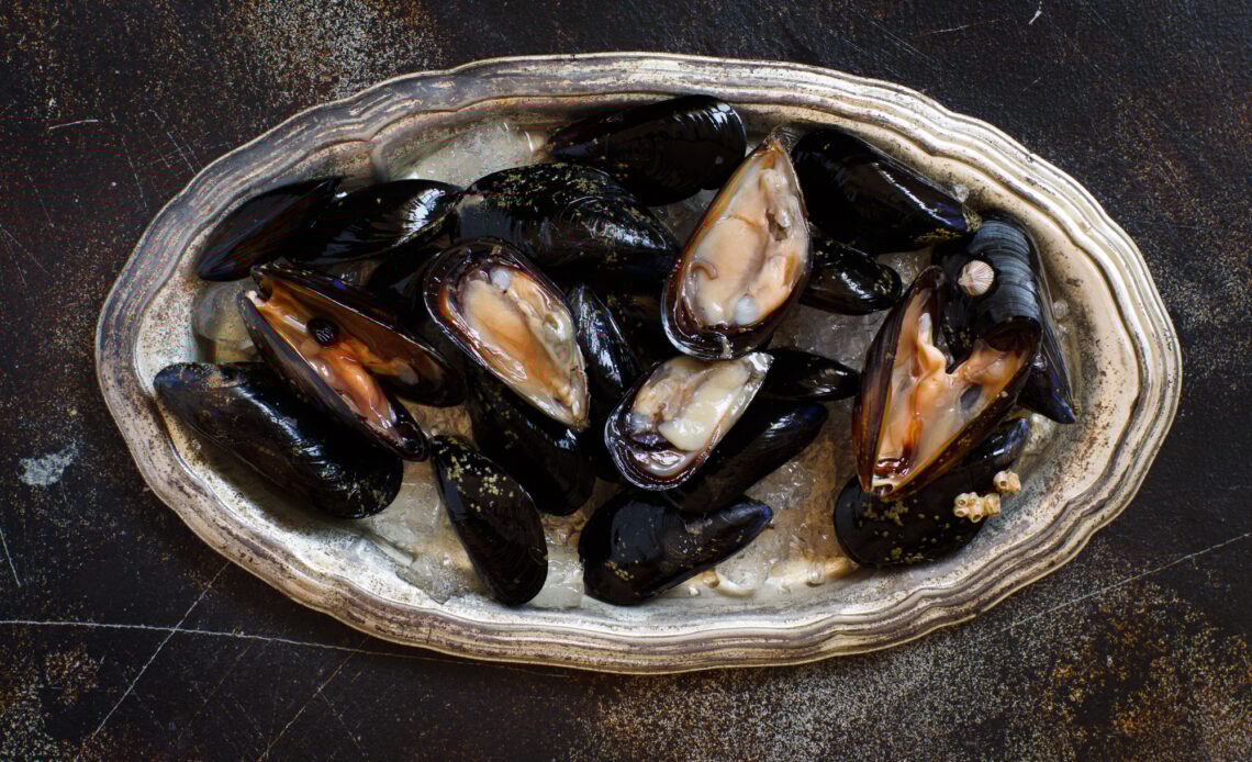 Fresh uncooked mussels